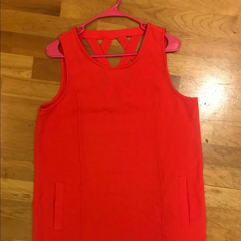 ModCloth Straight Cut Red Dress with Pockets